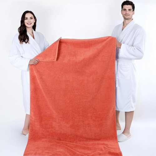 Cotton Paradise 100% Cotton Oversized Bath Sheet - Extra Large 40x80 Coral Turkish Towel