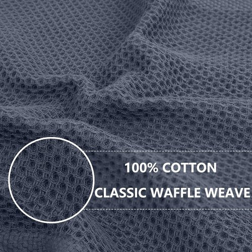 Homaxy 100% Cotton Oversized Waffle Weave Kitchen Dish Towels, 3-Pack Ultra Soft Absorbent Dish Towels, Quick Drying Cleaning Towels, 20 x 28 Inches, Dark Grey