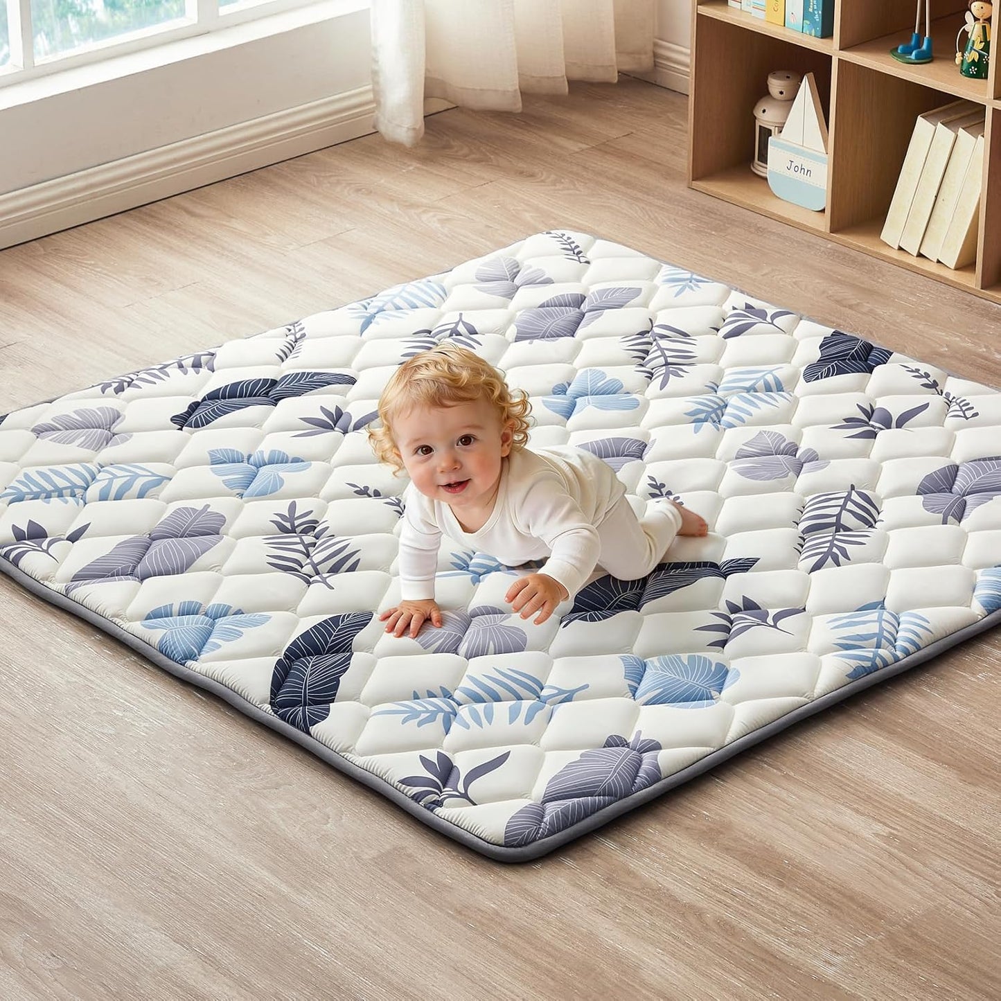 Skiennix Baby Play Mat - Thickened Non-Slip Floor Mat | 50x50 Portable & Foldable Design for Crawling Babies
