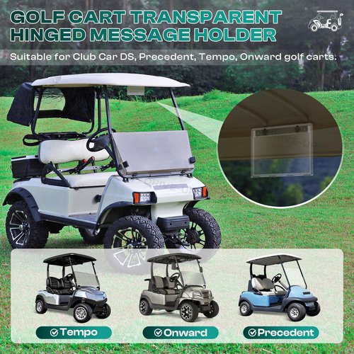 DRIVE UP Golf Cart Transparent Hinged Message Holder for Club Car Models AM10011