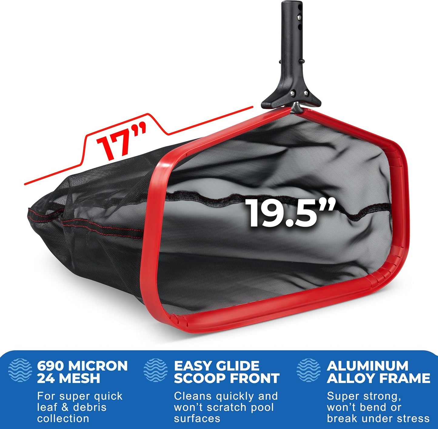 ProTuff Fine Pool Net 19.5" - Cleans 3X Faster Than Vacuums | Deep Bag for Easy Maintenance
