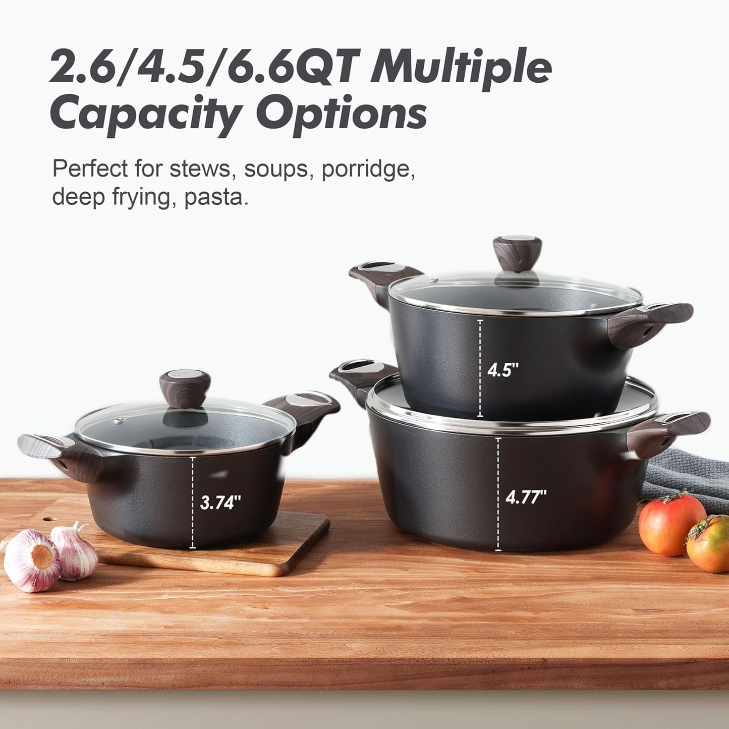 SENSARTE Nonstick Saucepan with Lid - 1.5 Quarts | Induction Compatible & PFOA Free Cookware