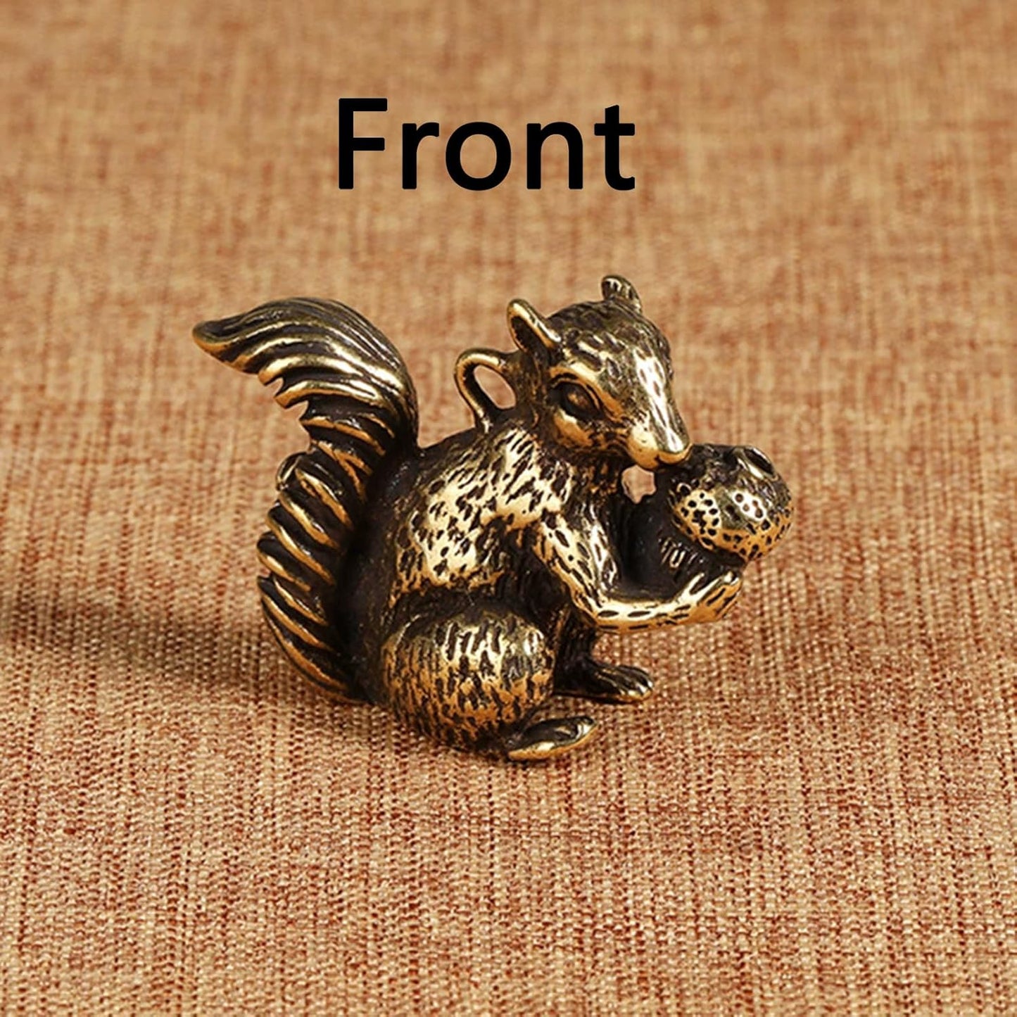 Skiennix Brass Squirrel Figurines - Antique Bronze Incense Holders | 2-Piece Set, 1.6x1.2x0.6in
