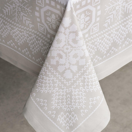 Maison d' Hermine Table Cloth Rectangle Table 100% Cotton 60 x 90 Inches Fall Tablecloth Reusable Everyday Use for Thanksgiving Christmas Decorations Dining Farmhouse Party (Cozy Christmas)