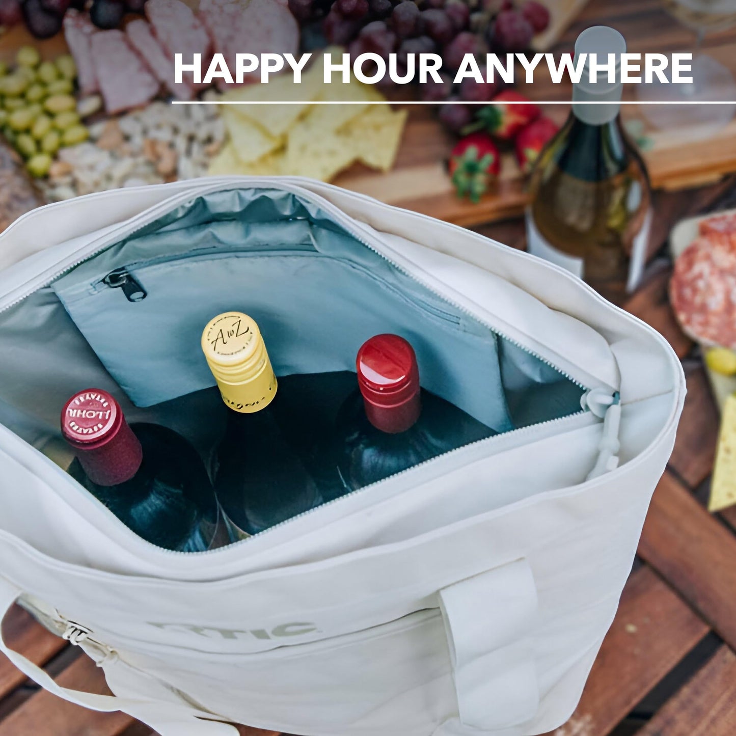RTIC Everyday Insulated Slim Tote Cooler Bag, Waterproof for Beach, Grocery, Shopping, Camping, Picnic, Lunch, Travel, Collapsible, Fold-Flat Design, Fits 4 Wine Bottles or 24 Cans, 15L, Fresh Mint