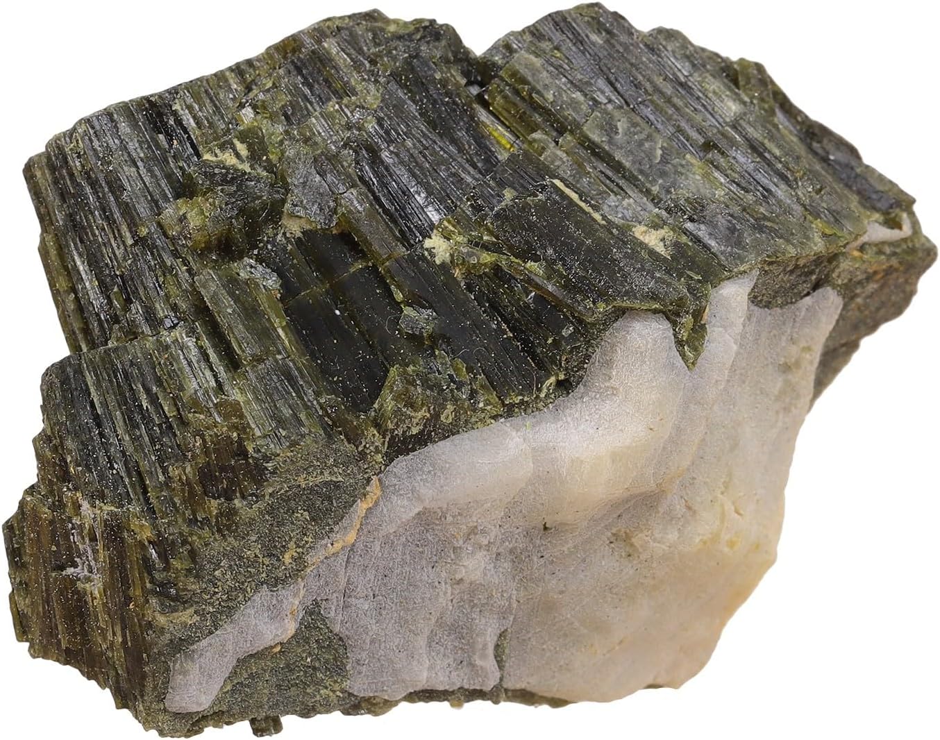 Sportmusies Natural Raw Green Tourmaline Crystal Cluster Reiki Healing Home Office Decoration, Irregular-Shaped Green Tourmaline Stone Mineral Specimen, 1.88-5.03 inches