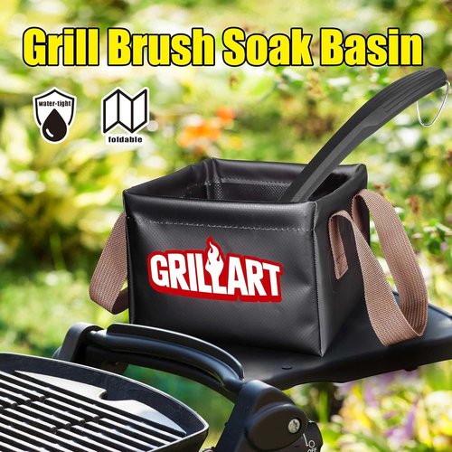 GRILLART Grill Brush Soak Basin - Bristle-Free Design for Easy Cleaning | Perfect for SteamWizards