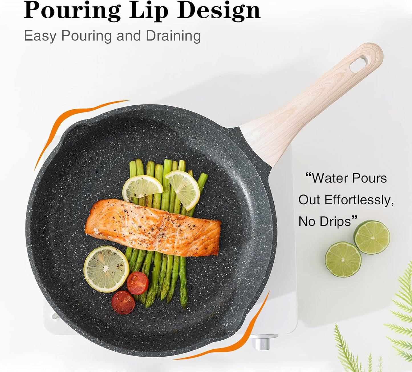 Kordisen Nonstick Frying Pan - 12.5 Inch Granite Skillet | Healthy, Induction Compatible & PFOA Free