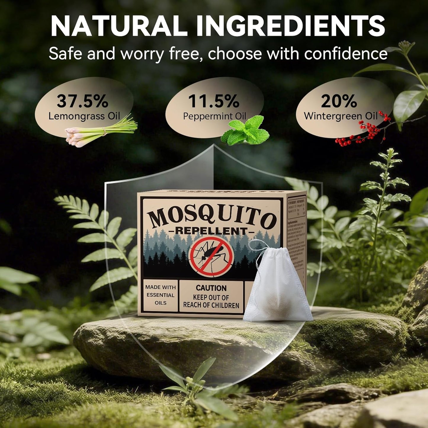 Skiennix Mosquito Repellent Balls - Natural Outdoor & Indoor Deterrent for Yard, Patio, Camping