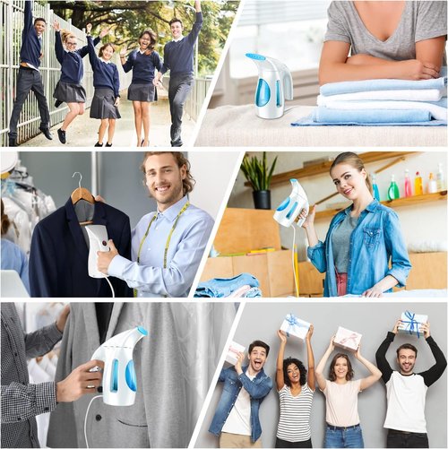 HiLIFE Portable Handheld Clothing Steamer - 700W Quick Wrinkle Remover, 240ml Capacity | Maya Blue