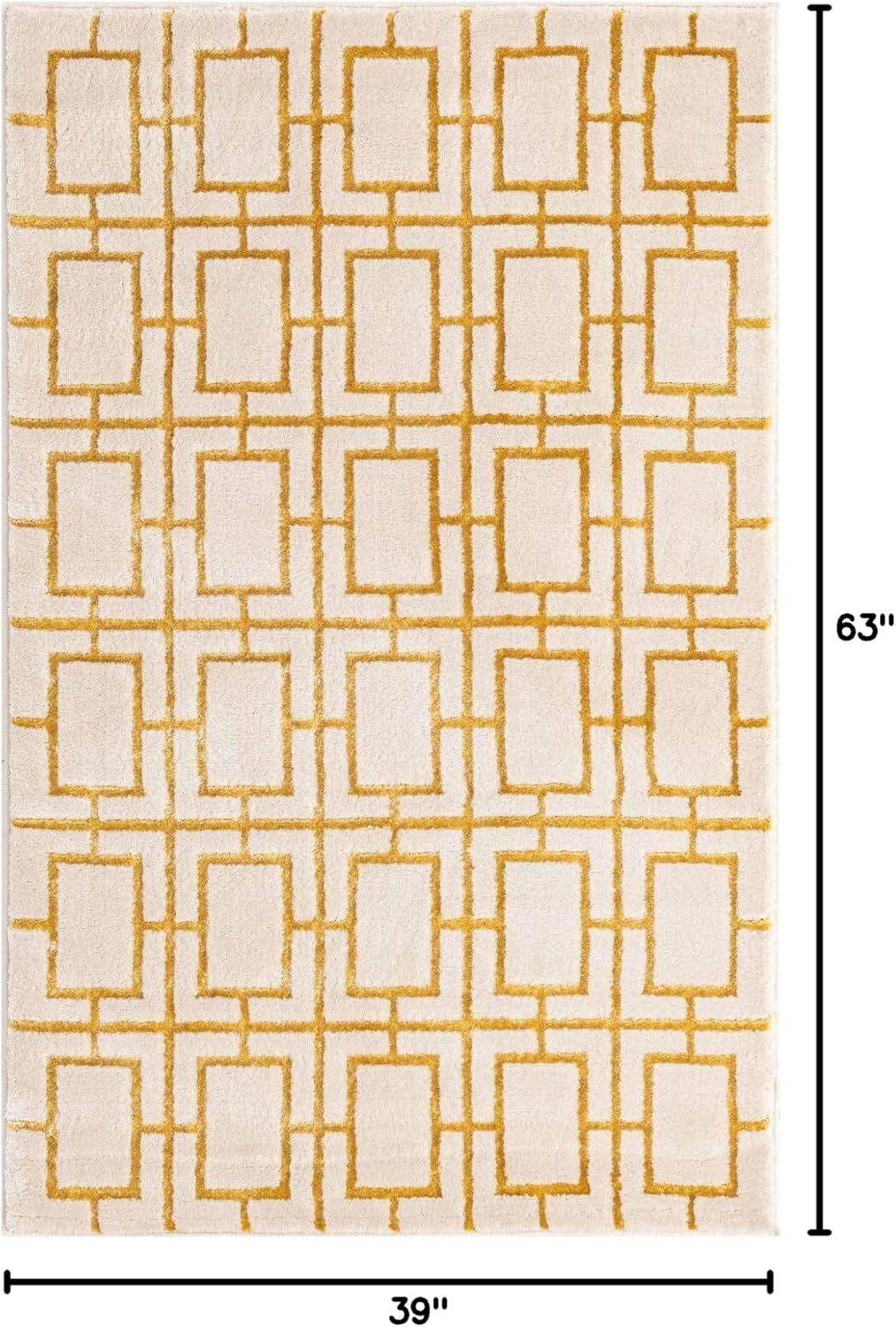 Marilyn Monroe Glam Collection Area Rug - Deco (3' 3" x 5' 3" Rectangle, White Gold/ Gold)