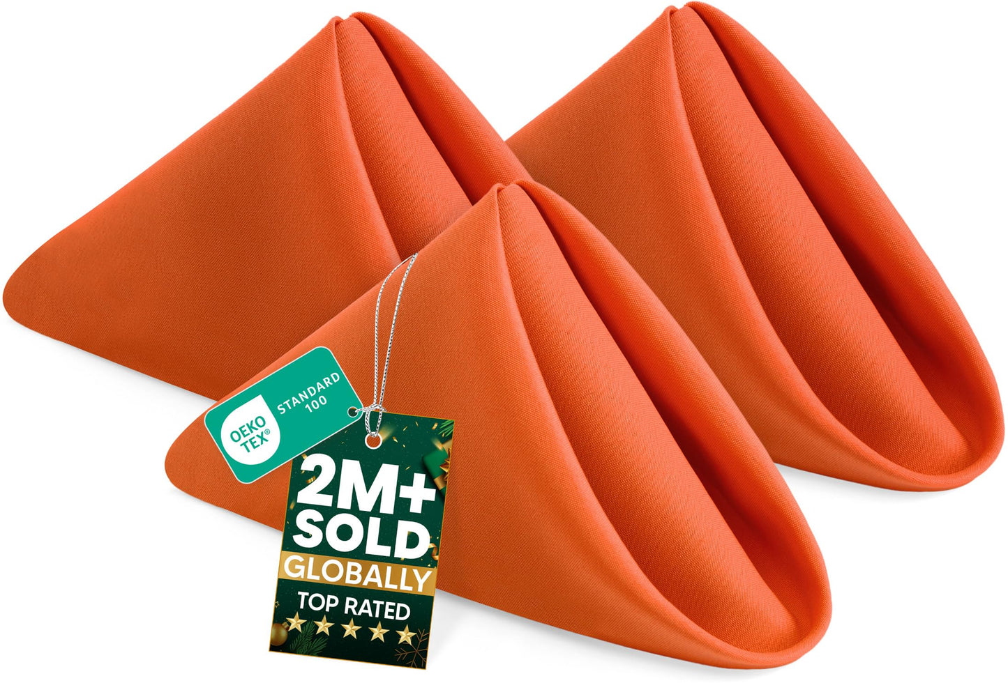 Utopia Home Orange Cloth Napkins (12 Pack, 20x20 Inches), Thanksgiving Ideal Fall Dinner Napkins for Halloween, Thanksgiving, Party, Wedding and Lunch/Dinner