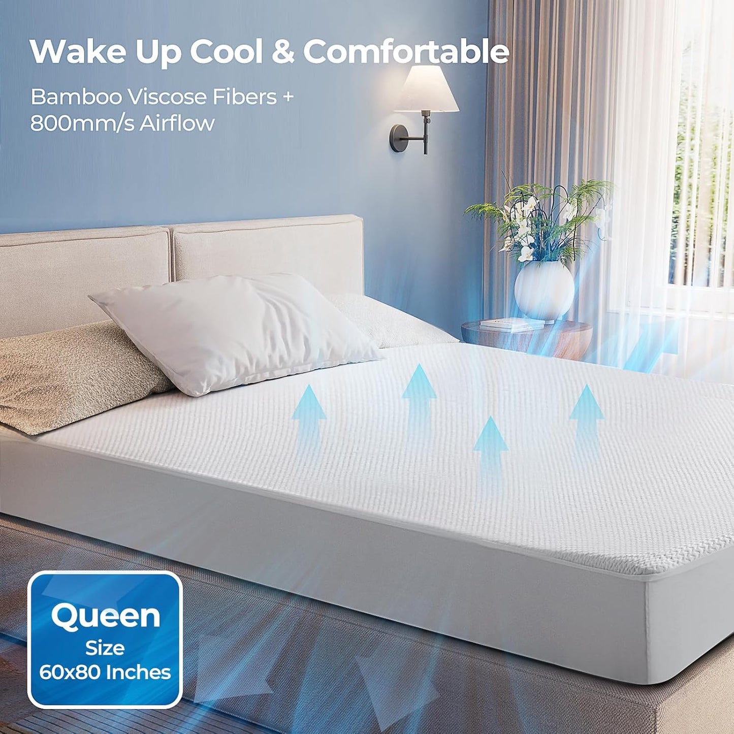 TASTELIFE Queen Size Mattress Protector - Waterproof & Breathable Cooling Cover | Ultra-Soft, Deep Pocket Fit 8-21”