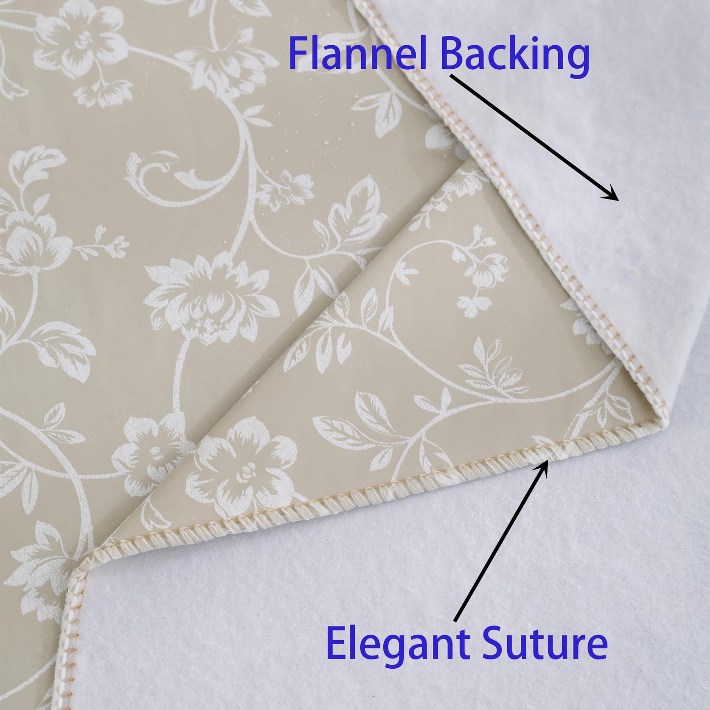 Walrus Heavy Duty Vinyl Tablecloth with Flannel Backing Waterproof Oil-Proof Plastic Table Cloth Stain-Resistant Wipeable Rectangle or Square Table Cover for Indoor and Outdoor (Circle,52x70 Inch)