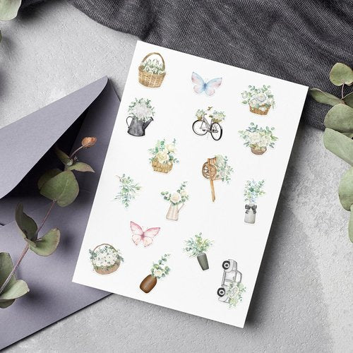 CNhoqc Watercolor Plant Sticker Rolls - 1000Pcs Spring Natural Plant Waterproof Vinyl Reusable Laptop Stickers Self Adhesive Water Bottle Activity Pad Birthday Party Favors Gift Easter Basket Stuffers