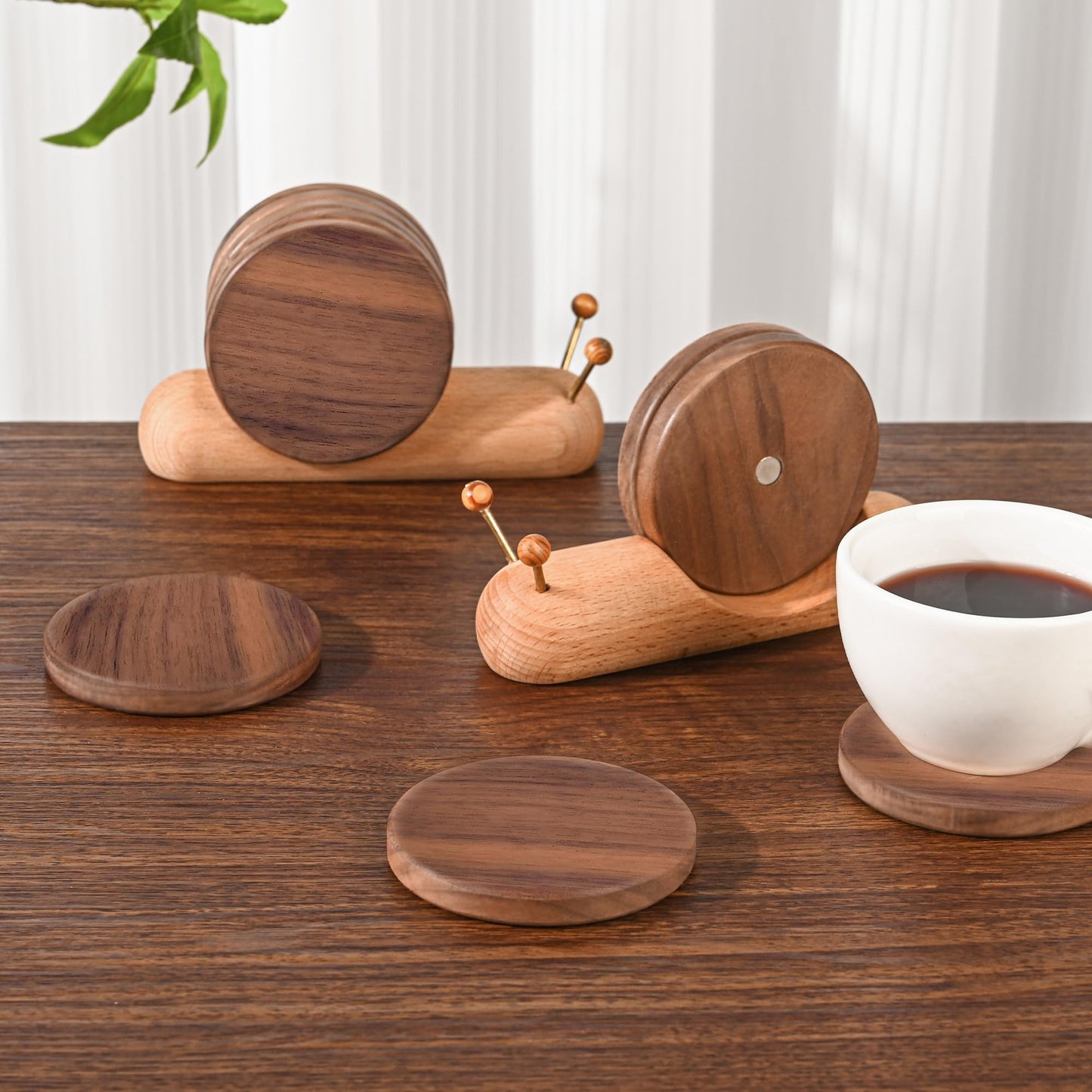 Wooden Coasters for Drinks Funny Cute Coasters Funny Unique Cute Small House Warming Gifts New Home Decor Table Decor Weird Stuff for Mom Upgraded Dia (3.5 * 3.5 inches)