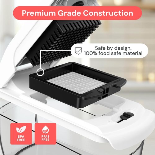 Fullstar Vegetable Chopper - 4-in-1 Pro Chopper & Spiralizer with Container | Essential Kitchen Gadget (White)