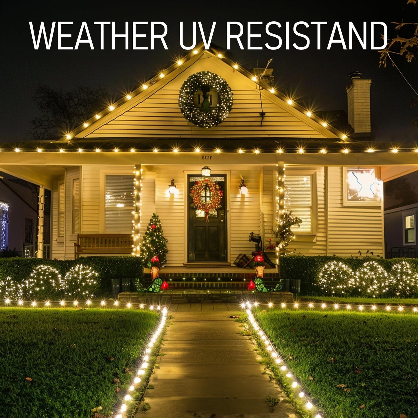 Dazzle Bright Hooks for Outdoor String Lights Clips, 60Pcs Heavy Duty Cable Clips Waterproof Adhesive Strips for Hanging Christmas Light, Outside UV-Resistant Clear Sticky Cord Holders Rope Organizer
