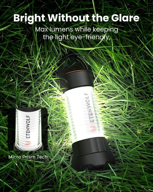 ETENWOLF 1000LM Rechargeable 2-in-1 Lantern & Flashlight - 6 Modes, Waterproof, 5000mAh Battery