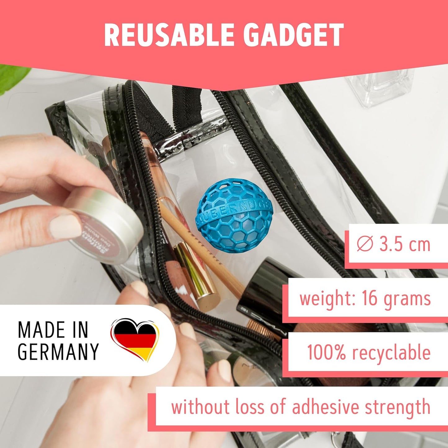 Sauberkugel - Clean Ball for Purses & Bags - Innovative Cleaning Solution | Teal Color