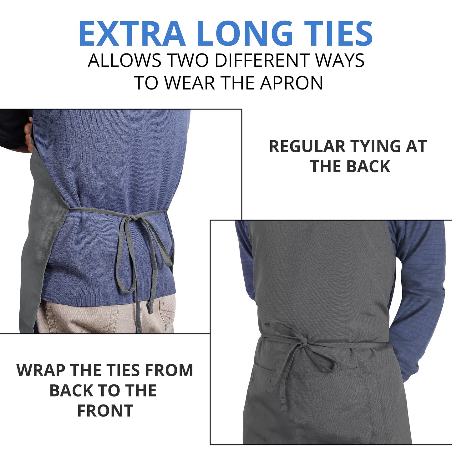 Utopia Kitchen 2 Pack Bib Apron, Adjustable with 2 Pockets, Water and Oil Resistant, Cooking Kitchen Chef Apron for Women Men