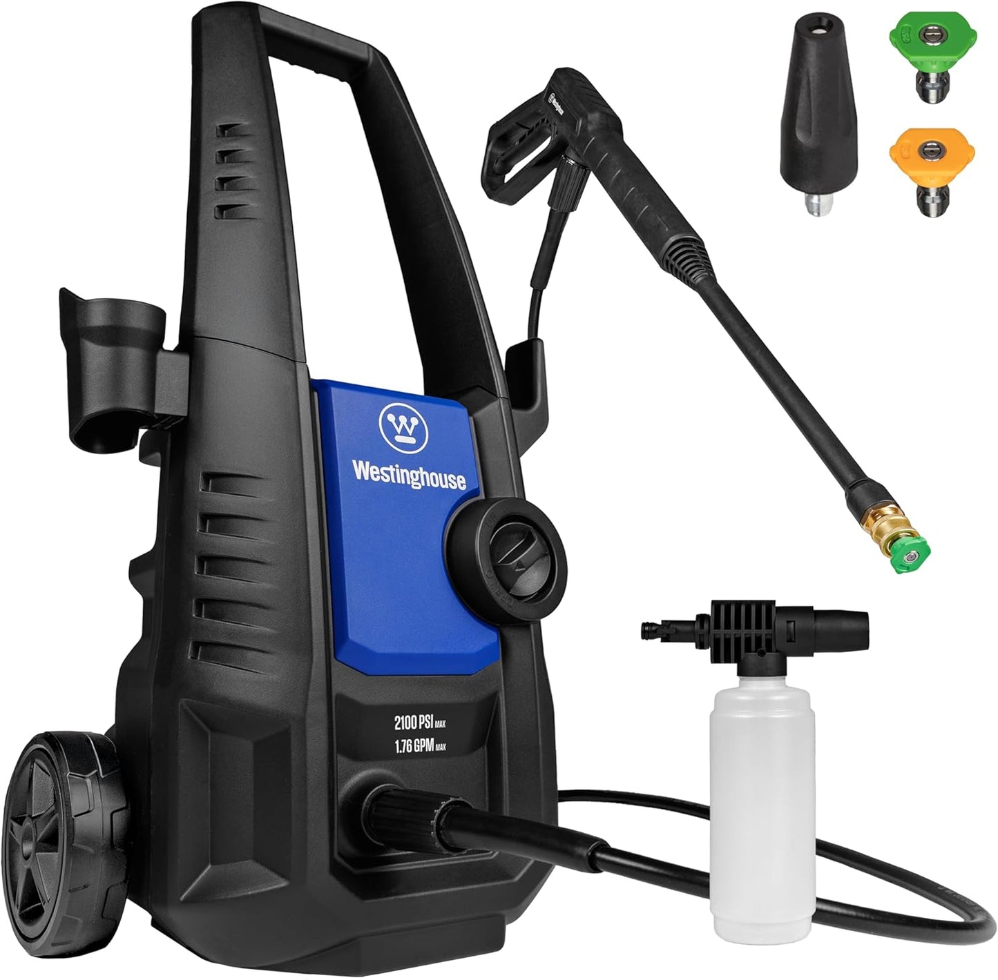 Westinghouse ePX3050 Electric Pressure Washer - 2100 PSI, 1.76 GPM, Foam Cannon & Turbo Nozzle for Versatile Cleaning