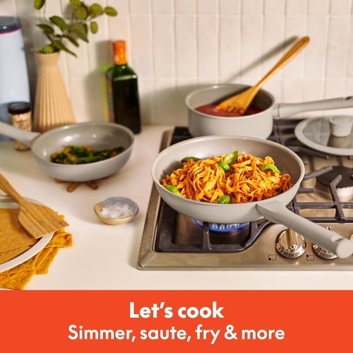 Bella 7 Piece Cookware Set - EverGood™ Ceramic Nonstick, Dishwasher & Oven Safe, Oatmilk Color