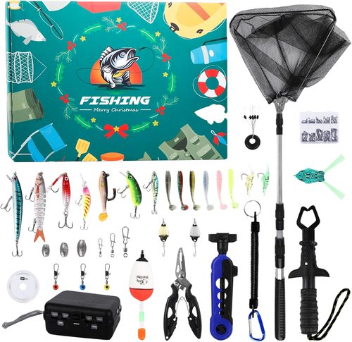 Fishing Advent Calendar 2025 - 24-Day Mystery Box of Lures & Tackle | Perfect Countdown Gift for Fishermen & Anglers