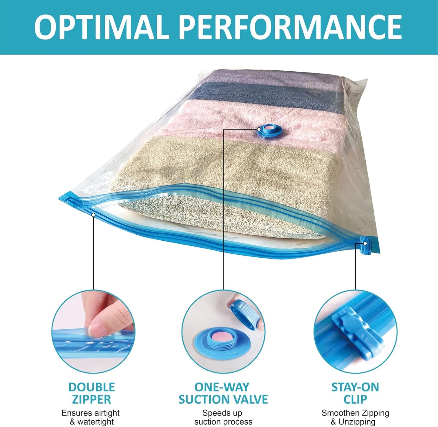Roomimaster Vacuum Storage Bags - Jumbo Space Saver Bags for Clothing & Bedding | 10 Pack