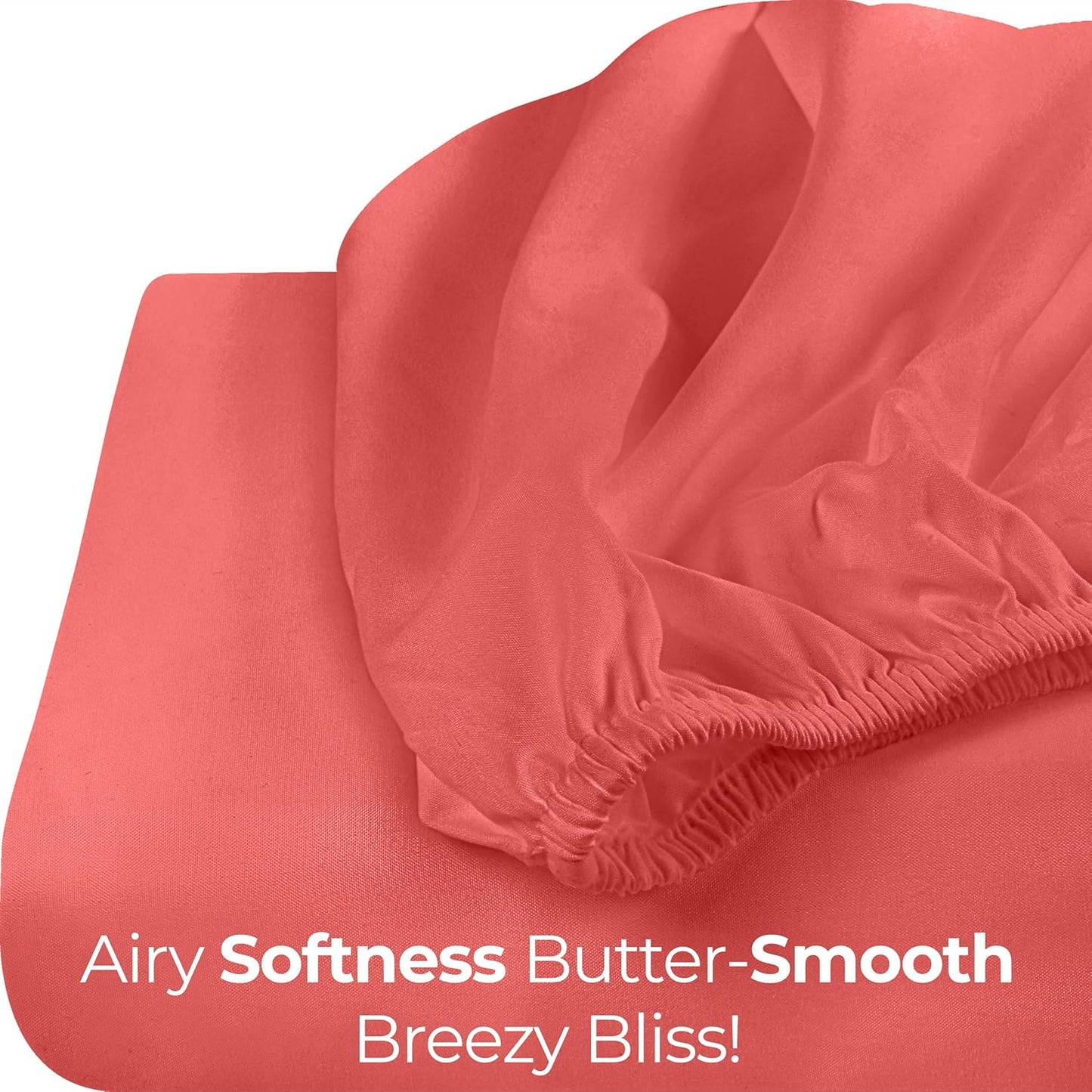 Utopia Bedding Full Fitted Sheet - Soft Microfiber - Deep Pocket - Coral Color - Easy Care & Fade Resistant