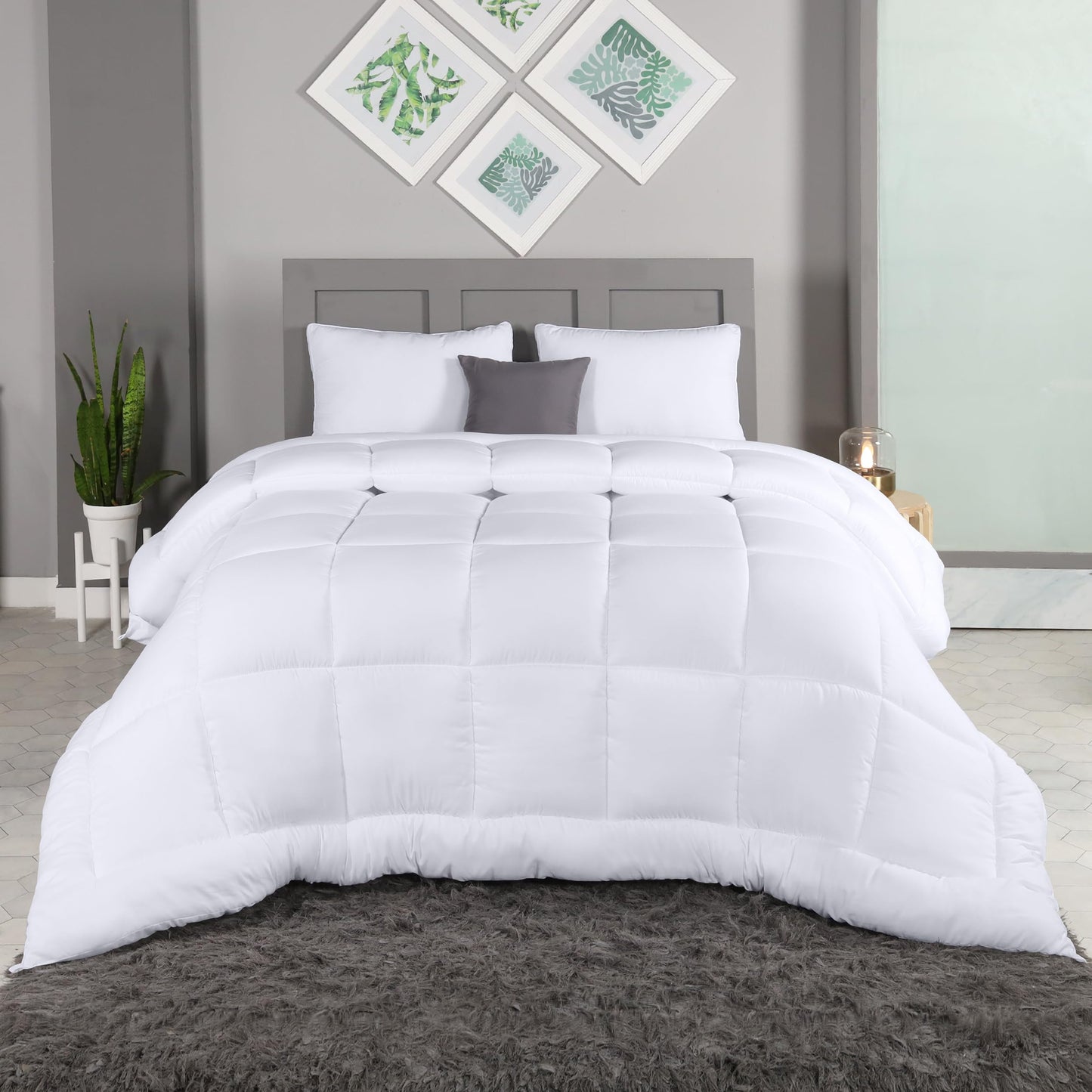 Utopia Bedding All Season Down Alternative Quilted California King Comforter, Duvet Insert with Corner Tabs, Machine Washable, Bed Comforter (White)
