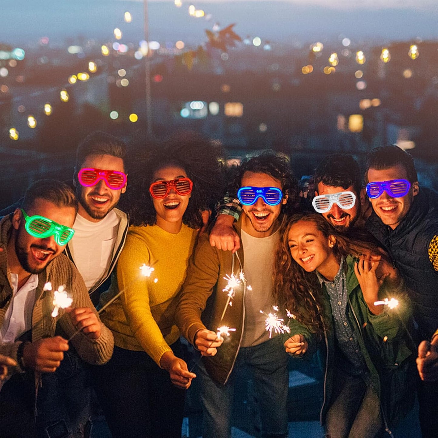 Skiennix LED Glasses - 5 Neon Colors | Glow in the Dark Party Supplies for Kids & Adults