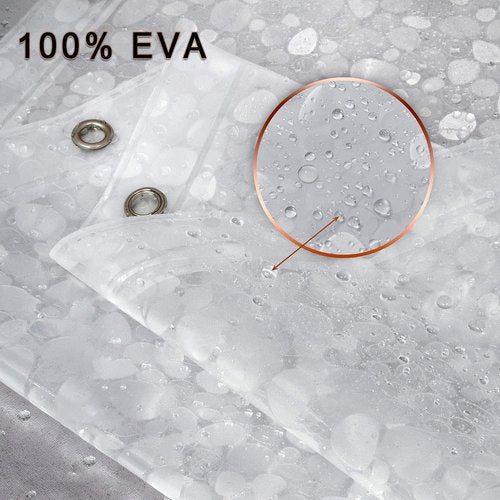 Bostofy Waterproof Shower Curtain Liner - Thick 8G EVA with Heavy-Duty Magnets | 72 x 72, 3D Pebble Pattern