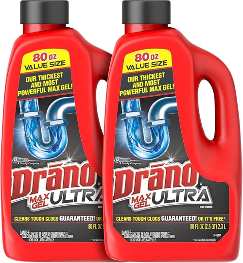 Drano Max Gel Clog Remover - Powerful 160 Fluid Ounce Formula for Fast Drain Clearing
