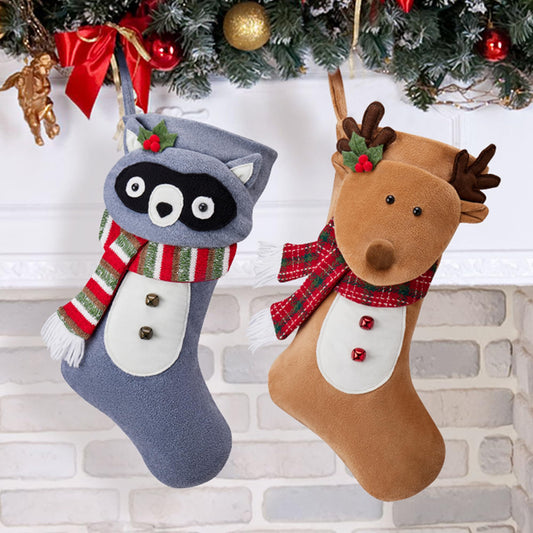 VOREFF 2 Pack Christmas Stockings 20 Inch: Personalized Unique Deer Hanging Stocking - Large Size Christmas Stockings for Kids Gfit & Holiday Christmas Party Family Decoration