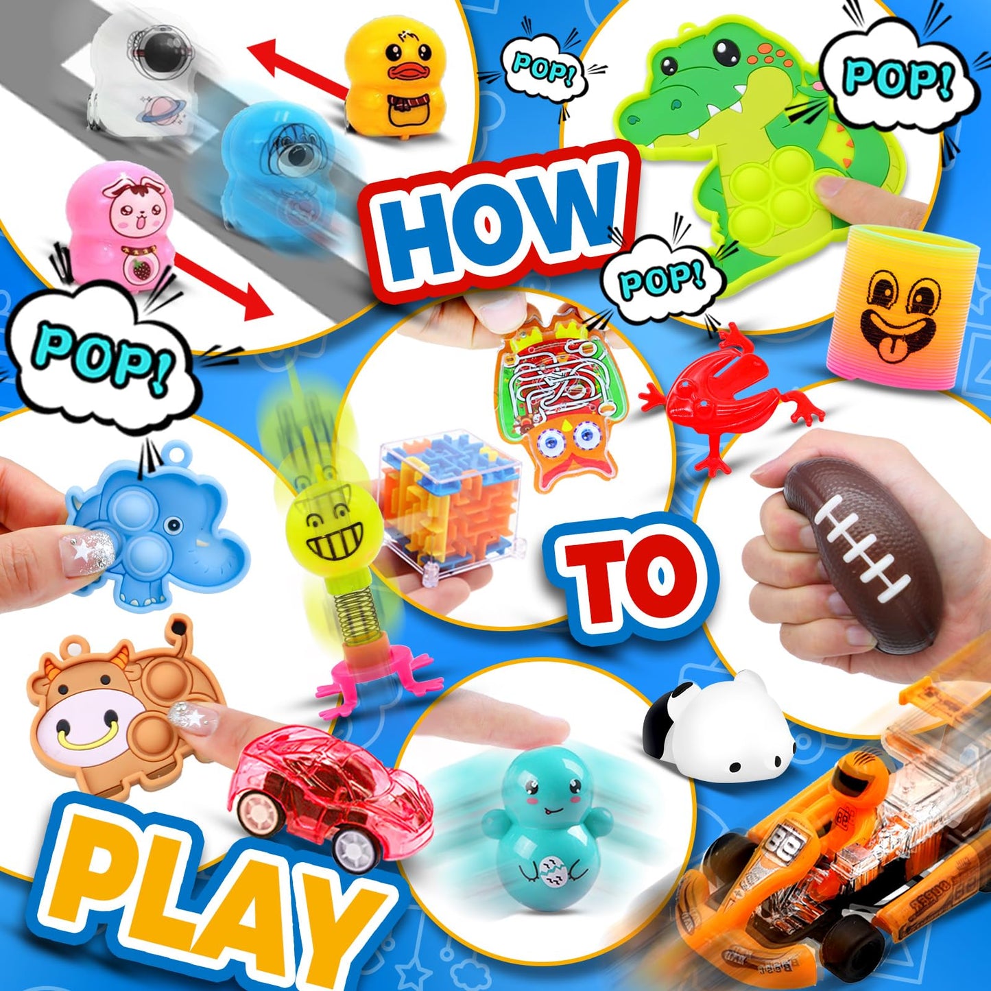 Olganicor 350 PCS Party Favors for Kids, Fidget Toys Bulk, Easter Eggs Fillers, Treasure Box Toy for Classroom Prizes, Goodie Bags Stuffers Birthday Carnival Prize, Pinata Filler Stuffers
