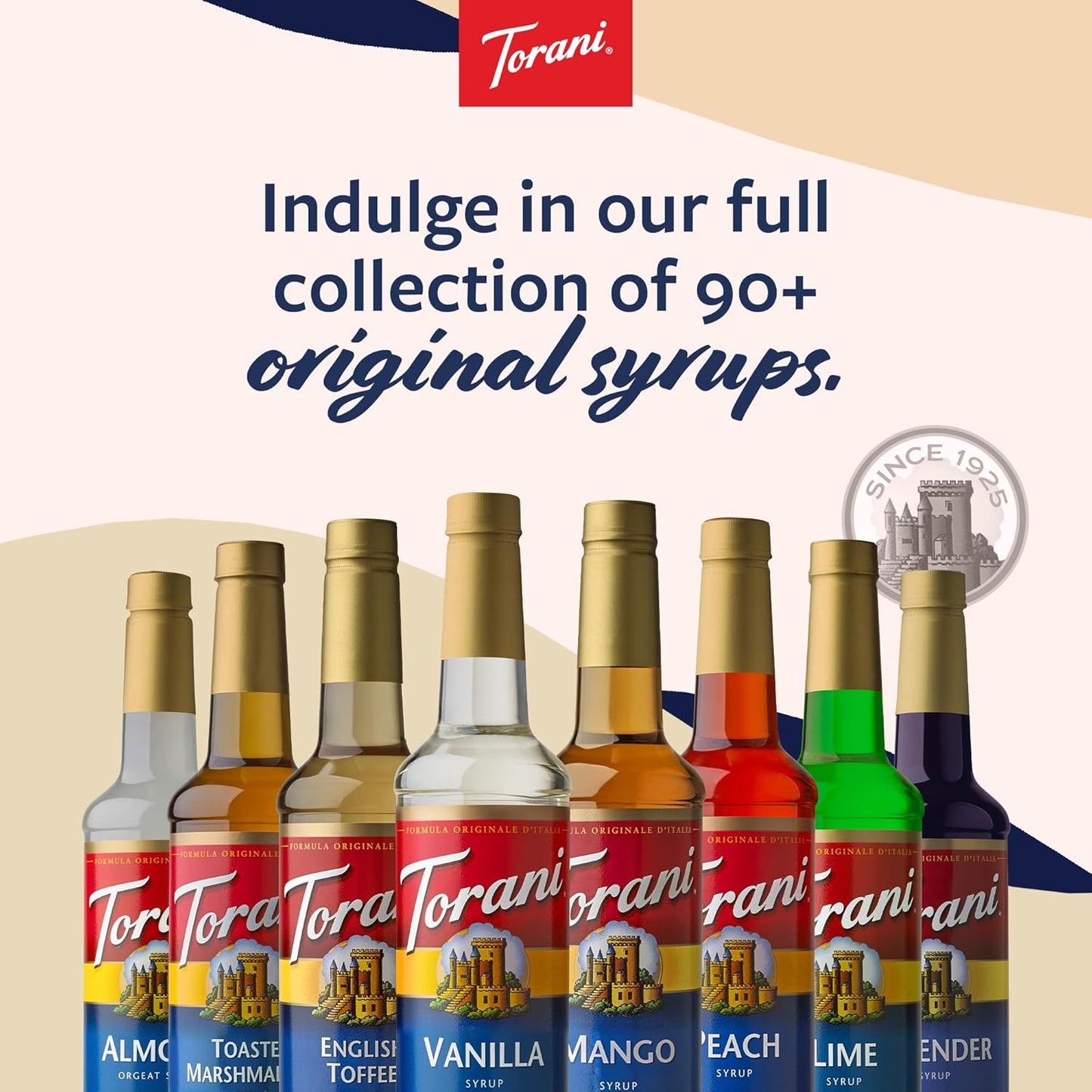 Torani Coffee Syrup - Classic Caramel Flavor for Drinks | Includes Pump, 25.4 Fl Oz