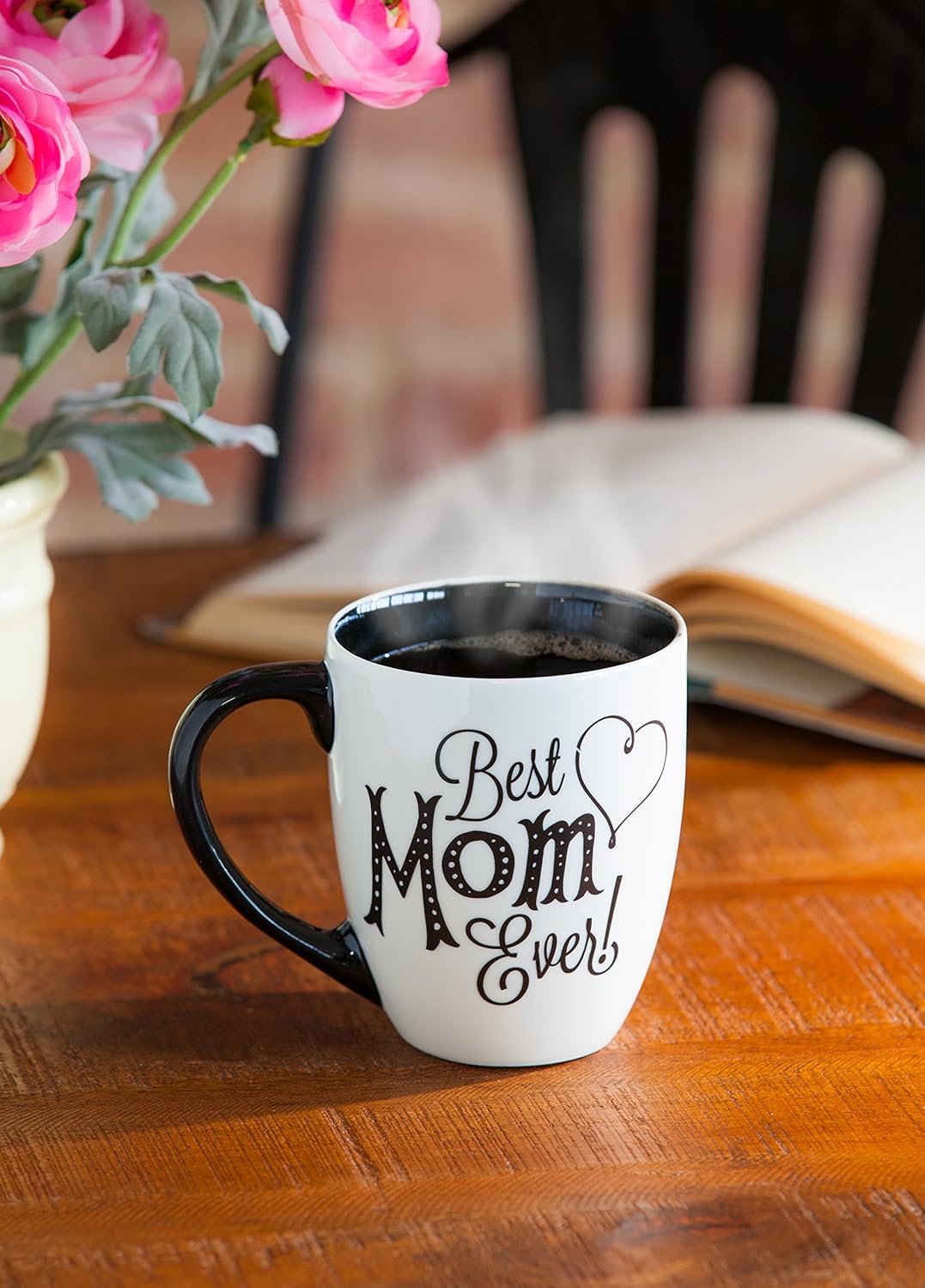 Beautiful Mom Ceramic Coffee Mug with Black Ink & Gift Box - 6x5x4 Inches