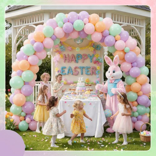Hungdao 100 Pack Birthday Decorations Pastel Balloons 12 Inch Macaron Balloons with Satin Ribbon Round Rainbow Latex Balloon for Birthday Spring Wedding Bridal Shower Ceiling Party Decorations
