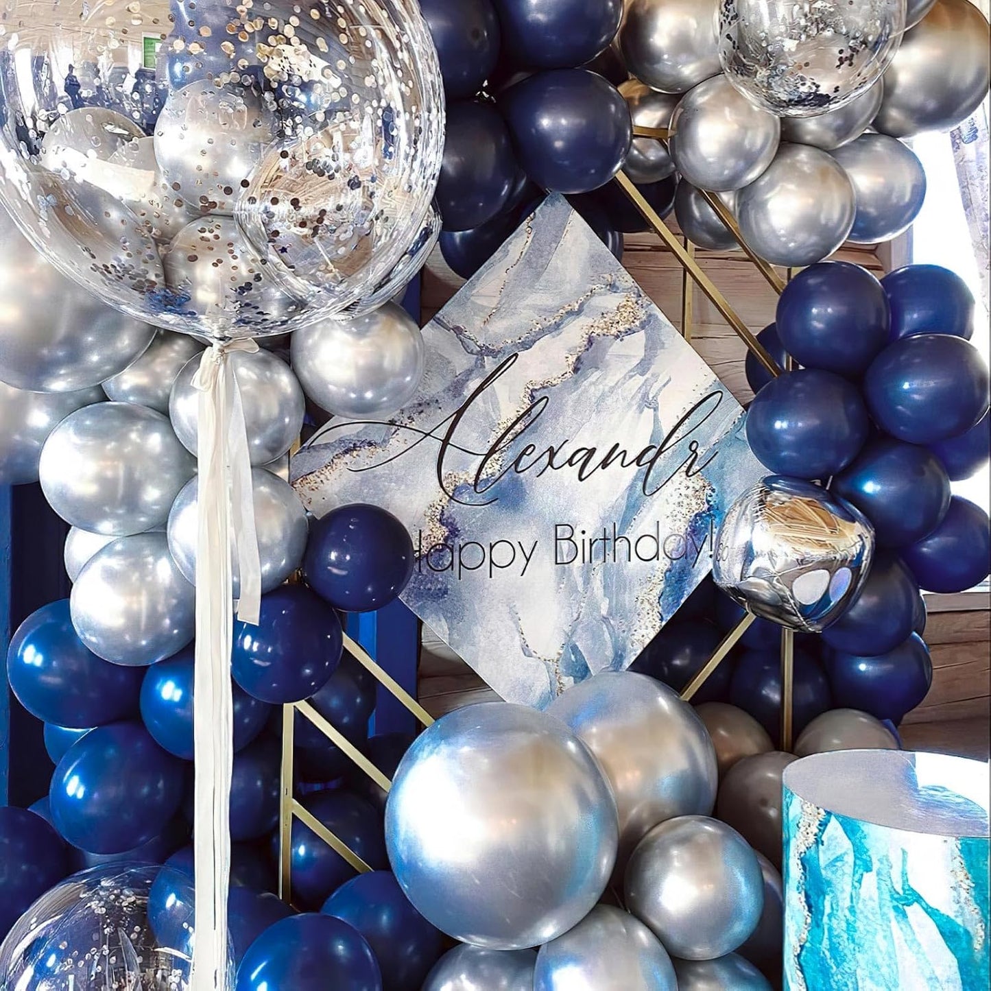 PartyWoo Navy Blue Balloons - 100-Piece Balloon Arch Kit | Various Sizes for Graduation & Birthday Decor