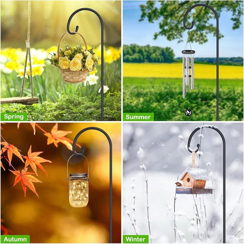 Feed Garden Adjustable Shepherd Hooks - Rust Resistant Steel for Outdoor Lanterns & Bird Feeders | 32 Inch, 8 Pack