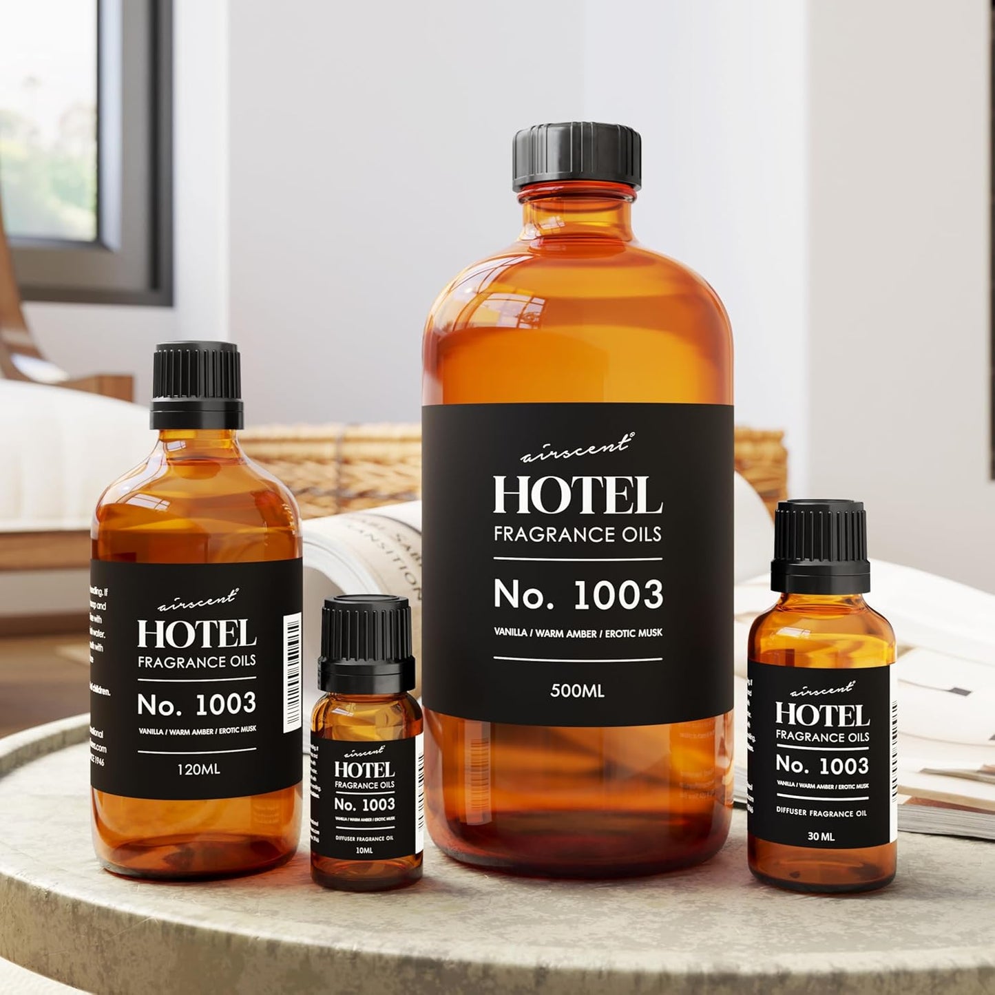 AirScent Hotel Diffuser Oil No. 1003 - Premium Asian Garden Inspired Fragrance Oil | 10 mL Glass Bottle