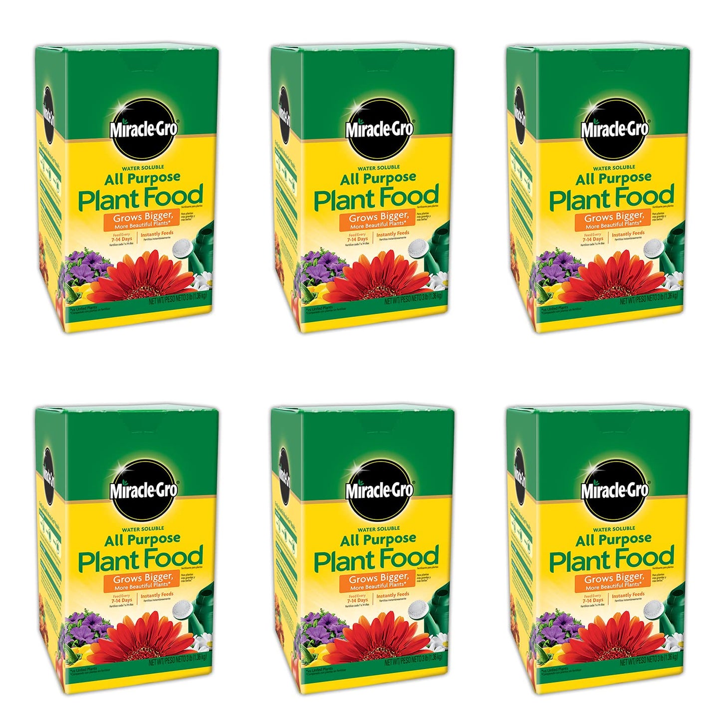 Miracle-Gro All Purpose Plant Food - Premium Fertilizer for Thriving Plants | 3 lb (6 Pack)