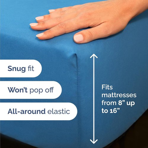 Comfy Twin Size 3-Piece Sheet Set by [Brand Name] - Breathable Cooling Bed Sheets | Luxury Denim Blue Bedding with Deep Pockets