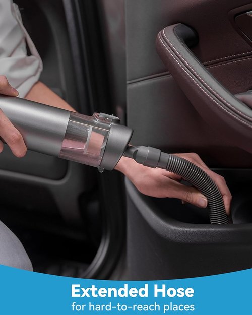 Brigii Mini Handheld Vacuum - Cordless 3-in-1 Car Vacuum, Air Duster & Hand Pump | Portable Rechargeable Cleaner with Crevice Nozzles