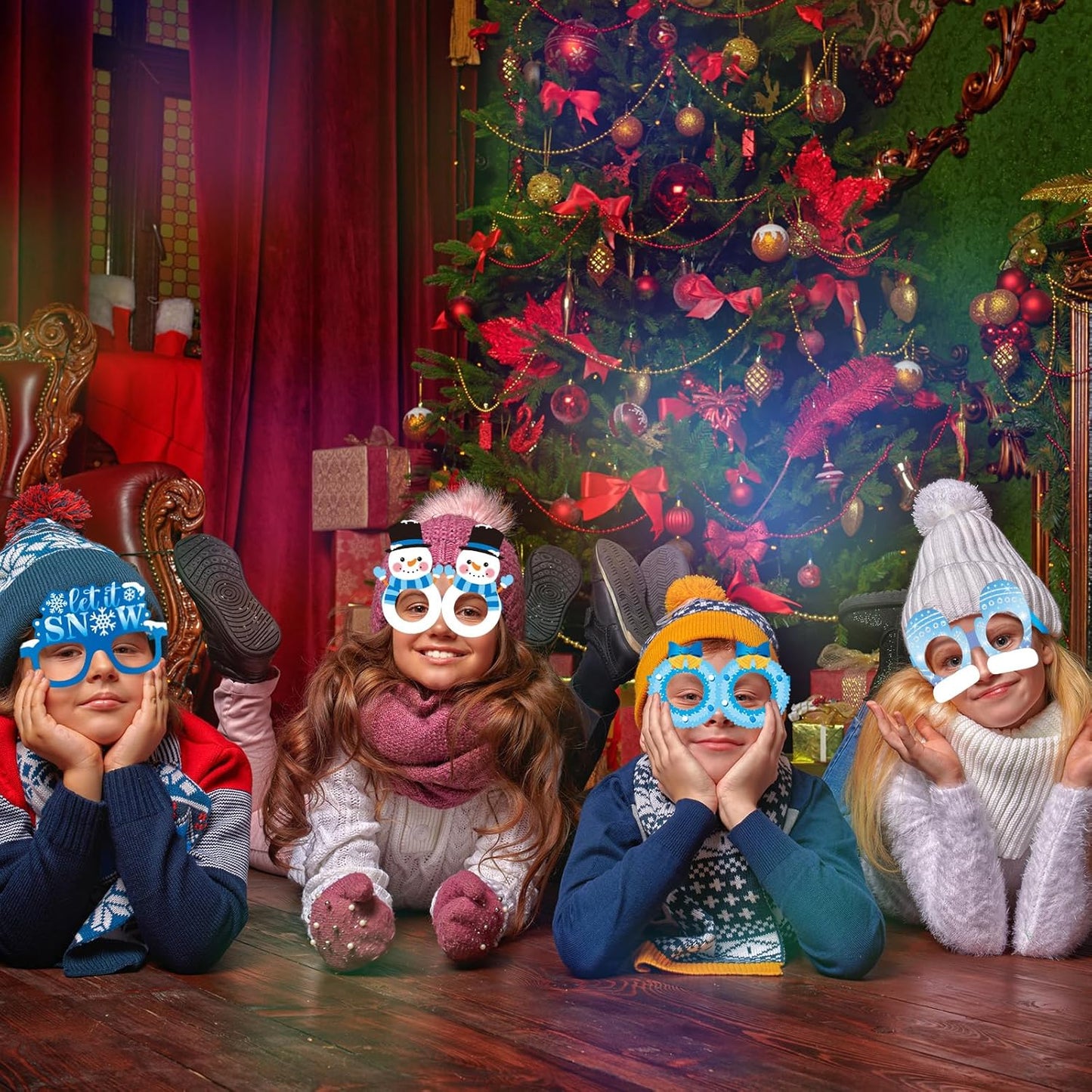 Skiennix Snowflake Paper Eyeglasses - 36 Pcs Winter Party Favors for Christmas & Holiday Celebrations