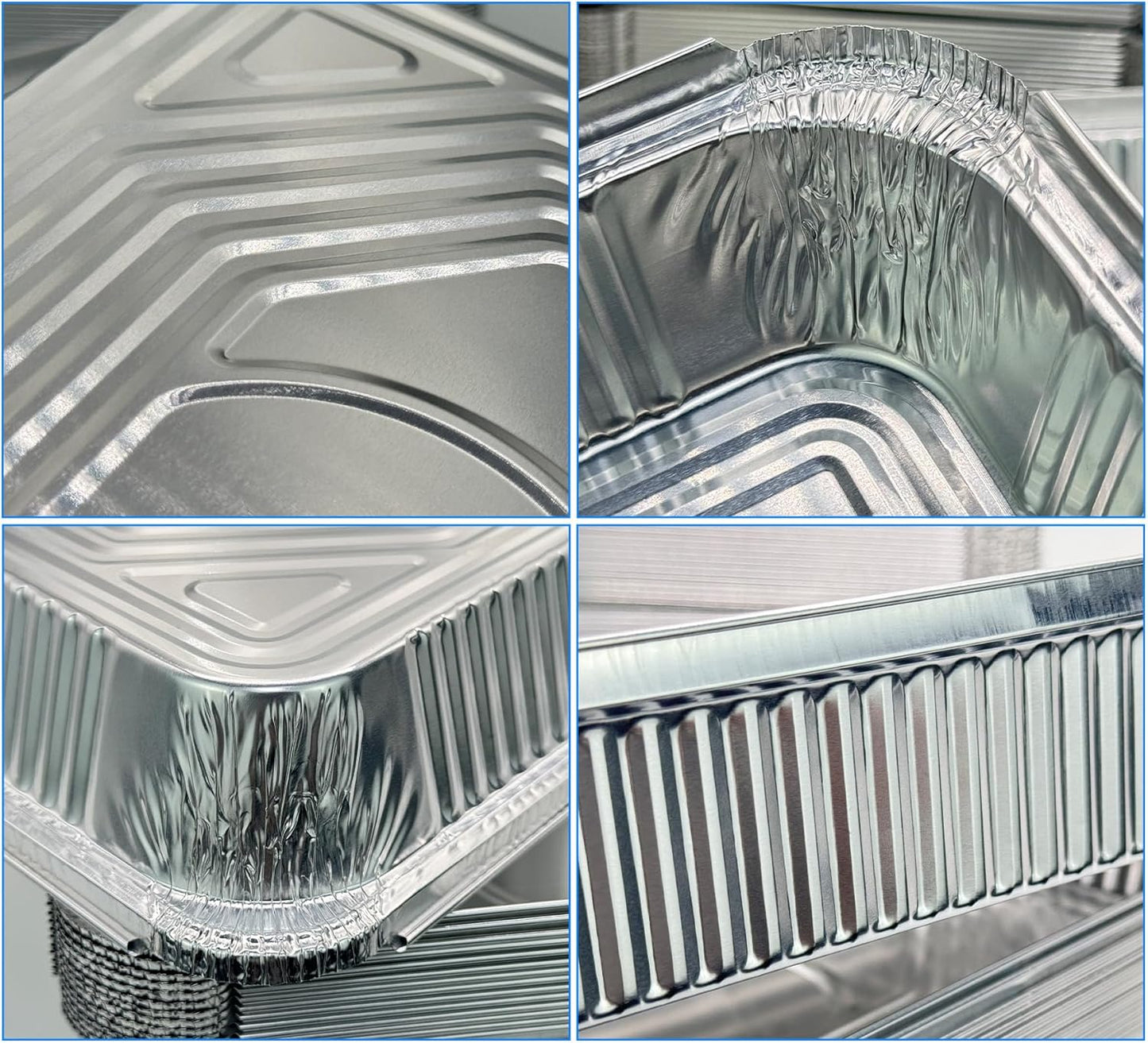 Notwoe® Disposable Aluminum Baking Pans - 55 Pack With Lids | 12x8, 8x6 & 8x5 Square Combo Set