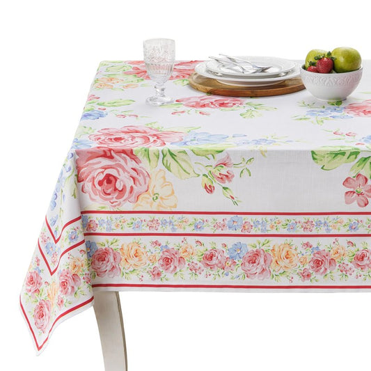Maison d' Hermine Table Cloth Rectangle Table 100% Cotton 60 x 108 Inches Tablecloth Reusable Decorative for Dining Kitchen Room Farmhouse Home Gifts for Mothers Day Spring Summer - Vintage Floral
