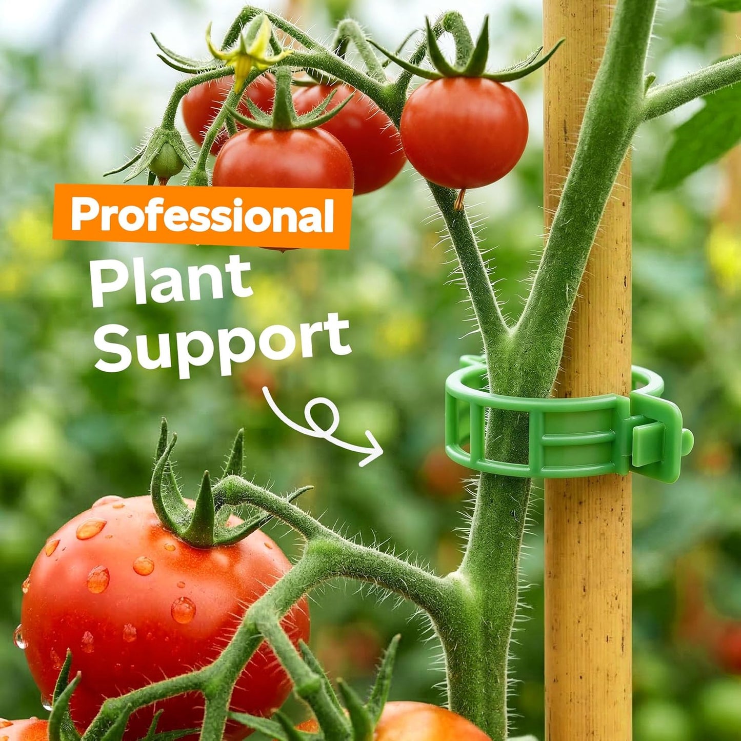 Skiennix 100pcs Tomato Clips - Durable Plastic Trellis Support for Climbing Plants | Reusable Garden Clips for Healthy Growth