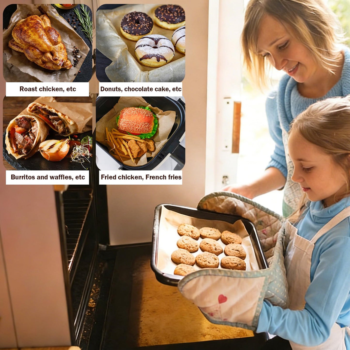DTFMZOV 12in x 98ft Unbleached Parchment Paper for Baking, High Temperature Resistant Parchment Paper Roll, Non-Stick Greaseproof Baking Paper for Cooking Grilling Air Frying (Brown, 12in x 98ft)